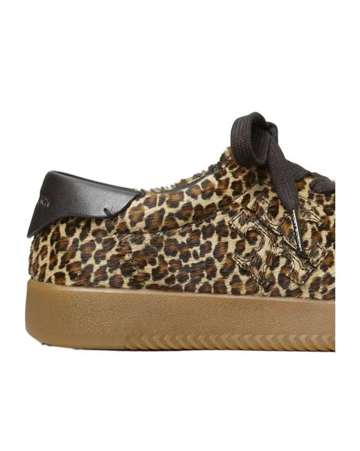 Tory Burch Brown Phoenix Leopard Printed Sneakers