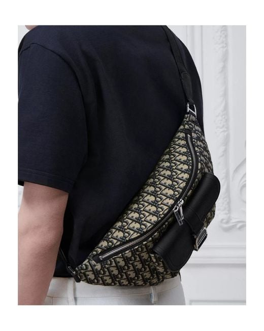 Dior Black Heritage Saddle Waist Bag for men