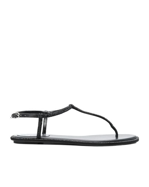 Rene Caovilla Brown René Caovilla Diana Embellished Thong Sandals