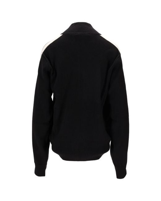 Palm Angels Black Logo Embroidered Cardigan