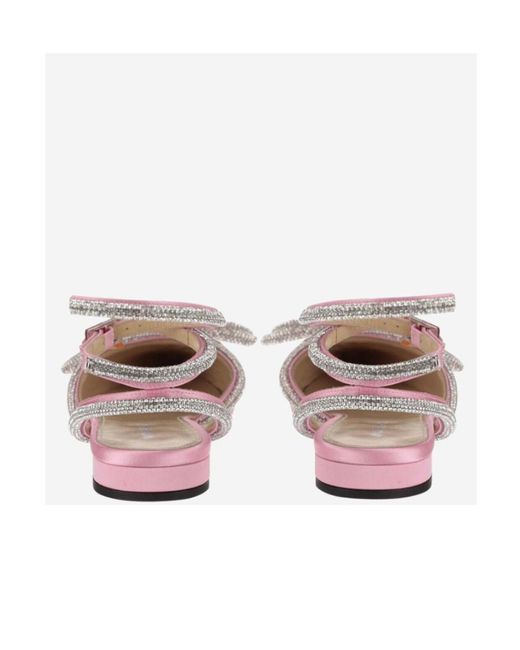 Mach & Mach Pink Pointed Bow Flat Shoes