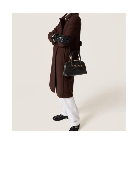 Miu Miu Black Aventure Nappa Leather Top-Handle Bag