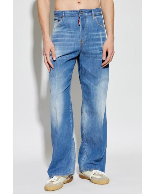 DSquared² Blue Baggy Faded Jeans for men