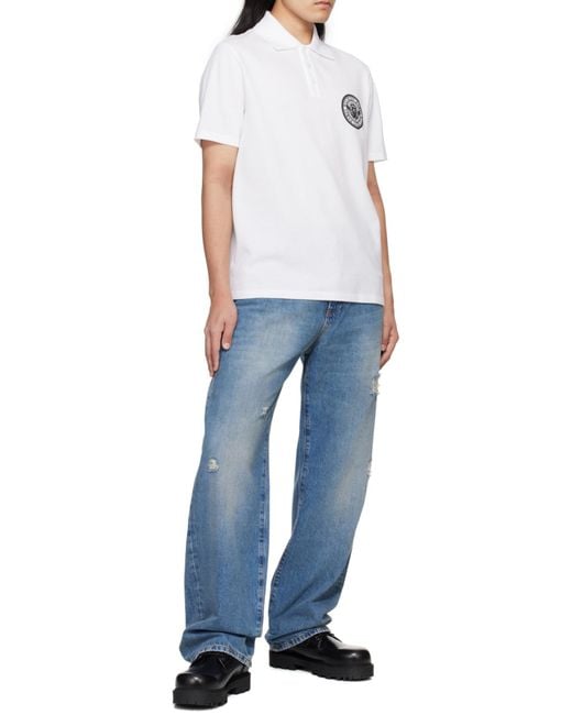 Balmain Blue Distressed Loose-Fit Jeans for men