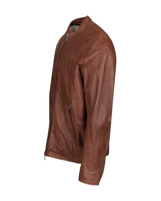 DIESEL Brown Leather Jacket for men
