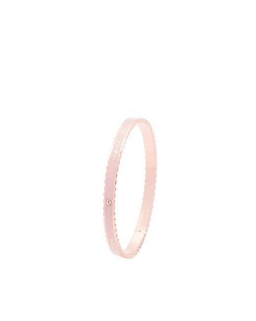 Marc Jacobs Pink The Medallion Scalloped Logo Detailed Bracelet