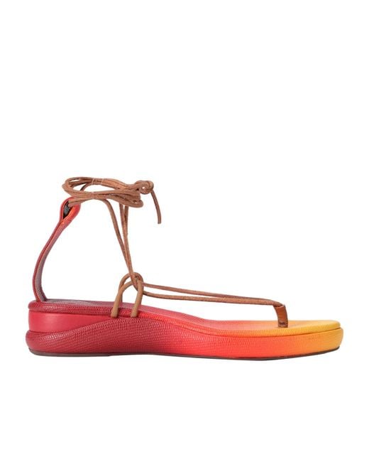 Chloé Red Fashionable Multi-Color Strap Sandals