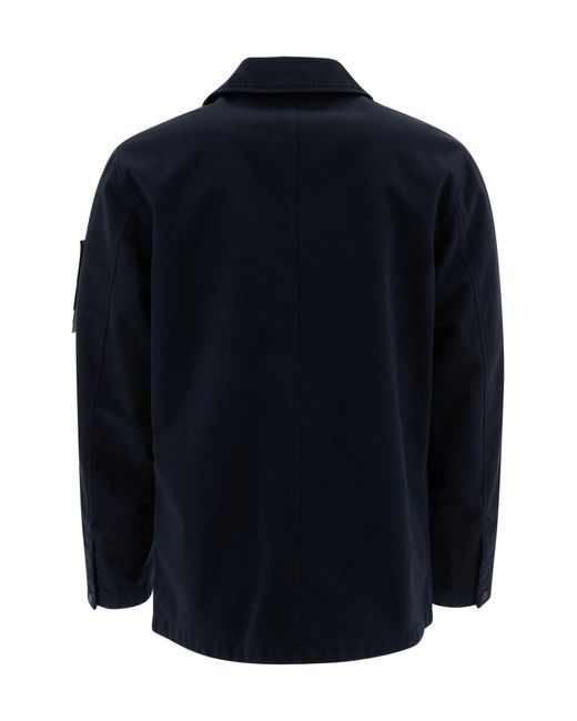 Stone Island Blue Raso Gommato 3L Jacket for men