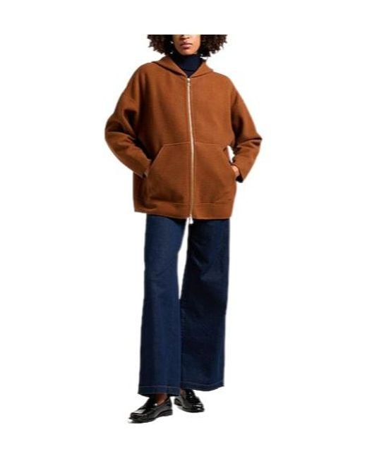 Max Mara Brown Solid-Color Hoodie