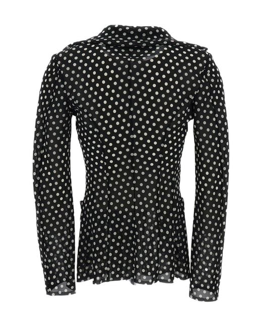 Junya Watanabe Black Polka-Dot Fitted Blouse
