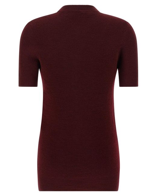 Prada Red Short-Sleeved Crewneck Jumper