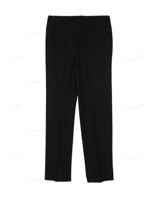 Saint Laurent Black Metallic Striped Straight Trousers for men