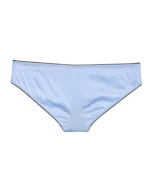 Dolce & Gabbana Blue Solid-Color Stretch Satin Panties