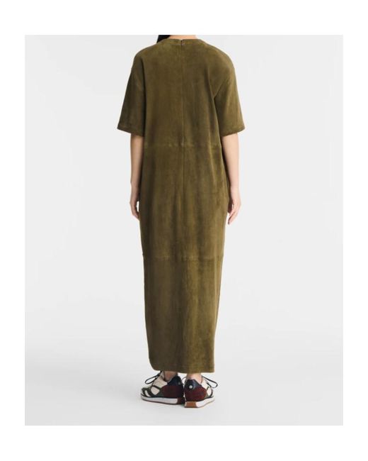 Longchamp Green Long Leather Dress
