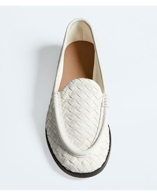 Bottega Veneta White Silenzio Loafers