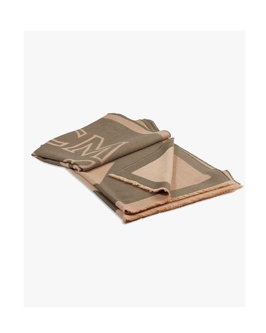 MCM Natural Logo Pattern Wool Scarf