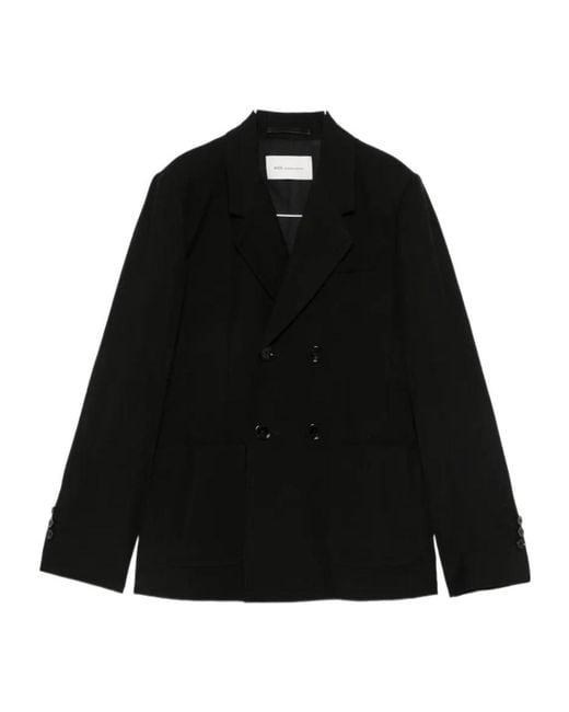 AMI Black Ami Double-Breasted Patch-Pocket Blazer