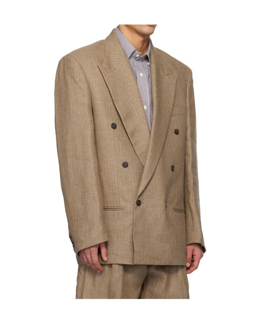 Hed Mayner Natural Double-Breasted Suit Jacket for men