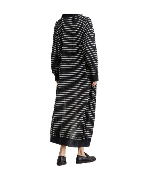Brunello Cucinelli Black Striped Long Cardigan