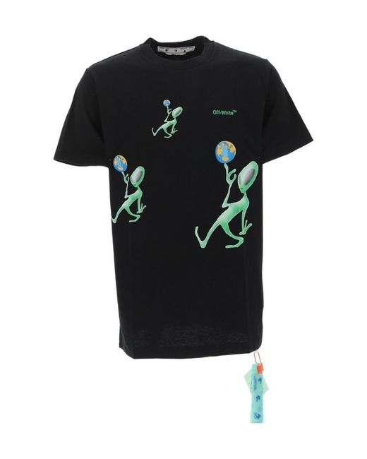 Off-White c/o Virgil Abloh Black Alien Graphic-Print T-Shirt for men