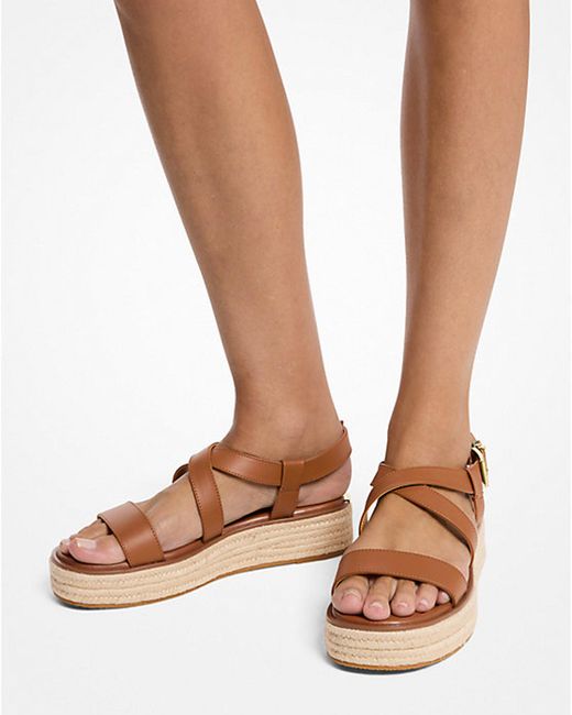 MICHAEL Michael Kors Brown Lynn Platform Espadrille Sandals