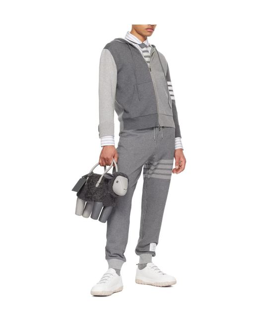 Thom Browne Gray Drawstring Knitted Track Pants for men