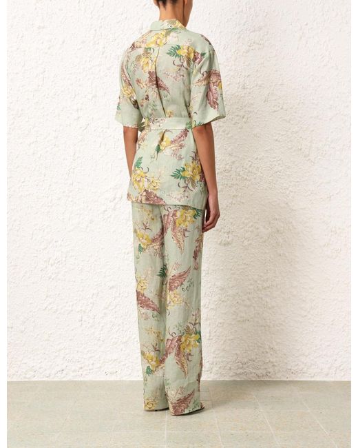 Zimmermann White Flower Straight Pants