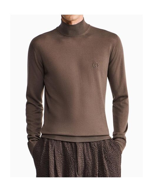 Giorgio Armani Brown Slim-Fit Sweater for men