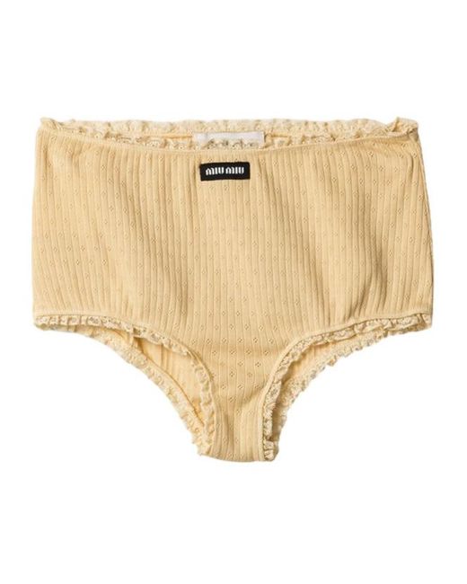 Miu Miu Natural Garment-Dyed Cotton Boy-Shorts