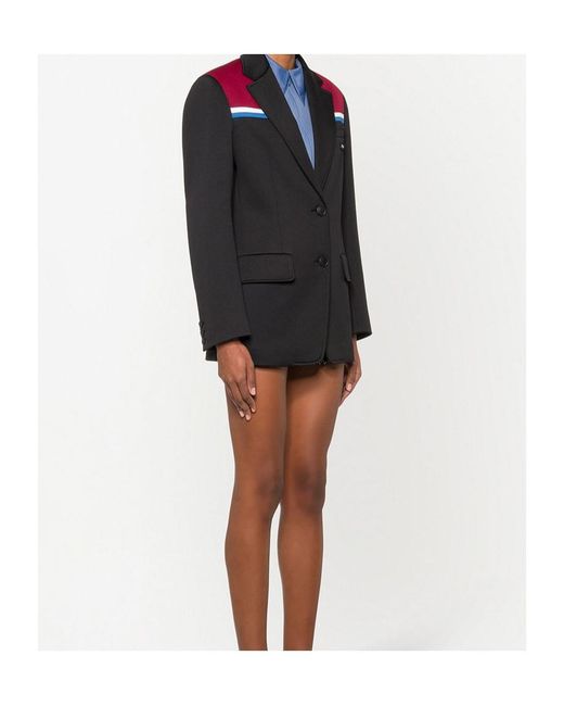 Miu Miu Black Colour-Block Single-Breasted Blazer