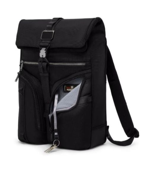 Tumi Black Flap-Top Backpack for men
