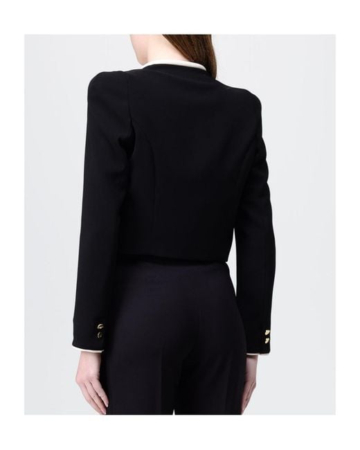 Elisabetta Franchi Blue 3D Piping-Detail Jacket