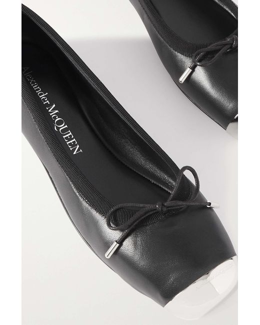 McQueen Black Ballerina Flat Shoes