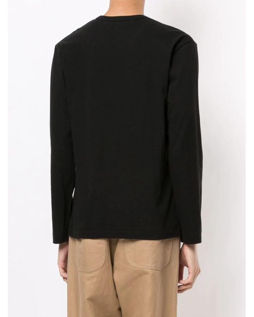 COMME DES GARÇONS PLAY Black Embroidered Logo T-Shirt for men