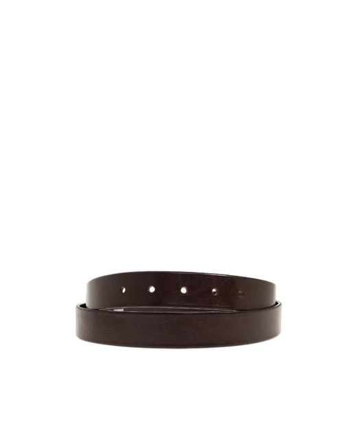 DIESEL White B-D Line Leather Belt for men