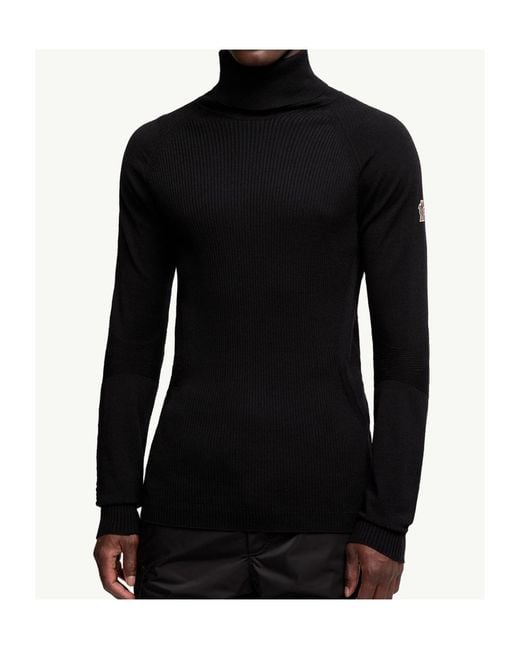 Moncler Black Wool Blend Turtleneck Sweater for men