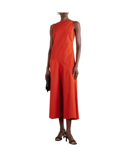 Adam Lippes Red Cotton-Poplin Midi Dress