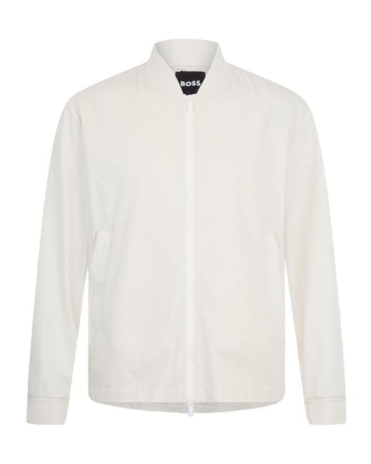 Boss White Solid Color Jacket for men