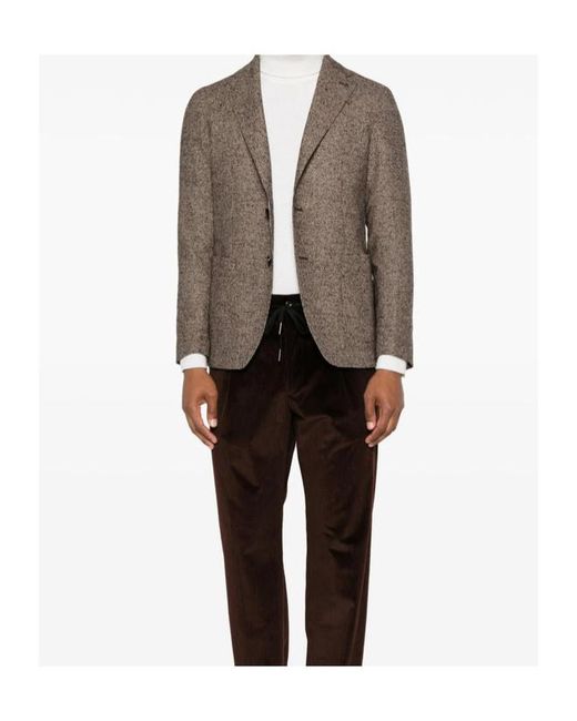 Tagliatore Brown Long-Sleeved Suit Jacket for men