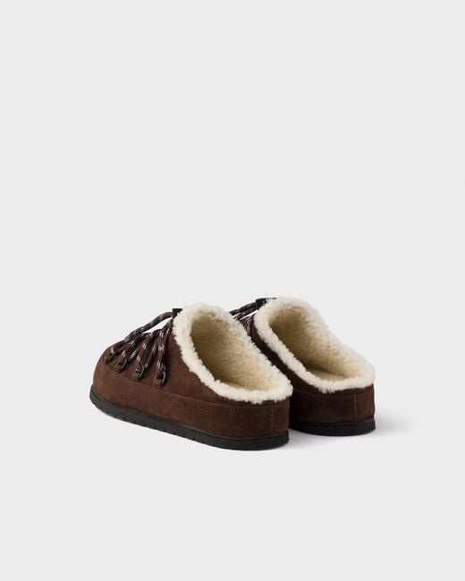 Prada Brown Suede Mules