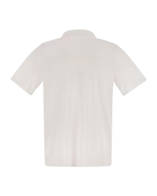 Majestic Filatures White Short-Sleeved Polo Shirt for men
