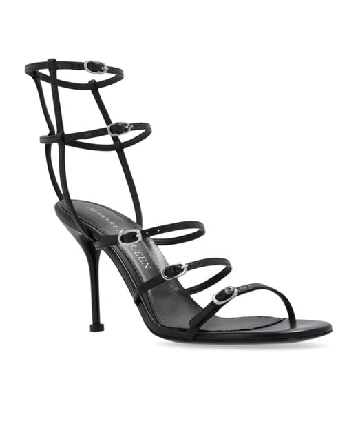 McQueen Metallic Strap Buckled Sandals
