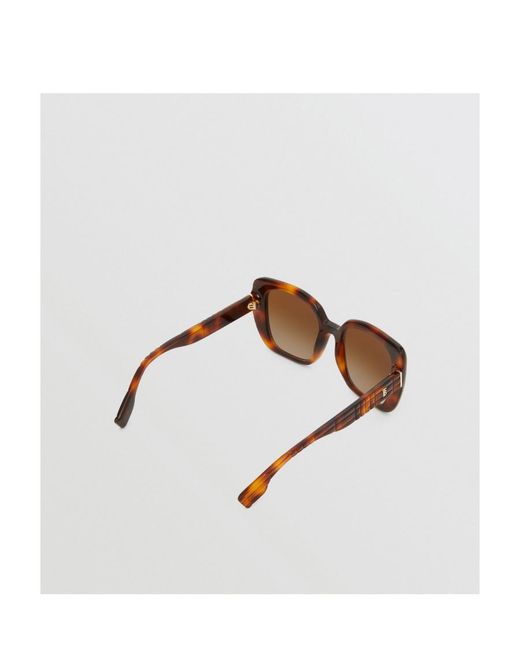 Burberry Multicolor Tortoiseshell Oversized Square-Frame Sunglasses
