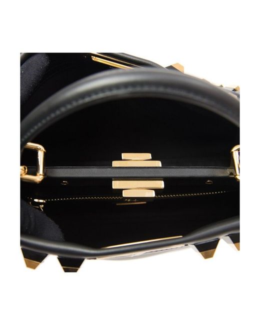 Fendi Black Logo Twist Lock Shoulder Bag