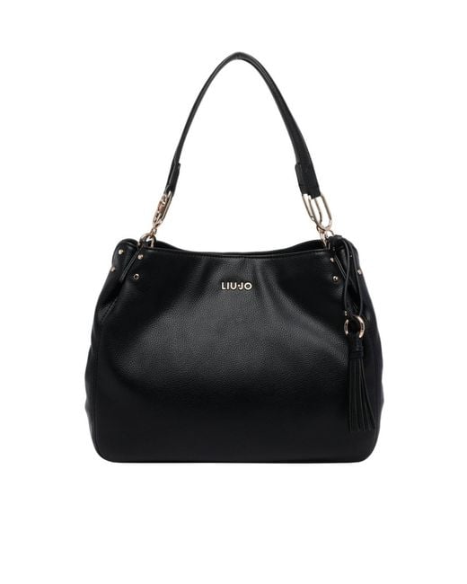 Liu Jo Black Logo Lettering Shoulder Bag