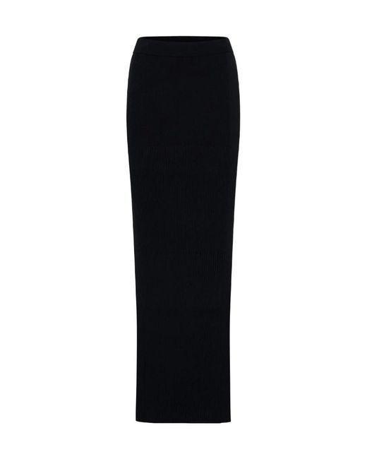 Dion Lee Black Gradient Ribbed-Knit Maxi Skirt