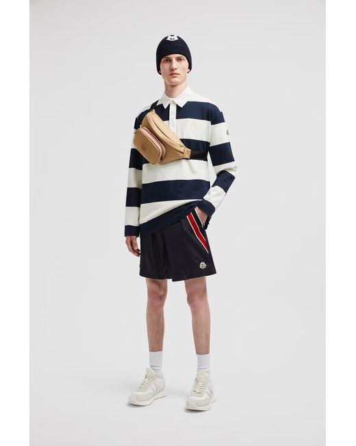 Moncler Blue Logo Patch Drawstring Swim Shorts for men