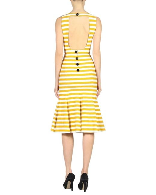 Dolce & Gabbana Metallic Sleeveless Striped Dress
