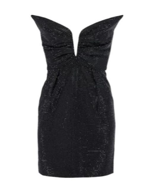 Roland Mouret Black Crystal-Embellished Minidress