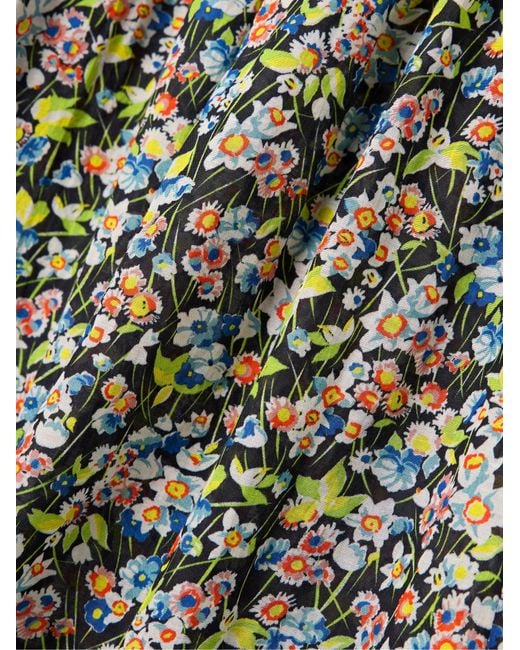 Doen Green Ruffled Floral Print Midi Dress